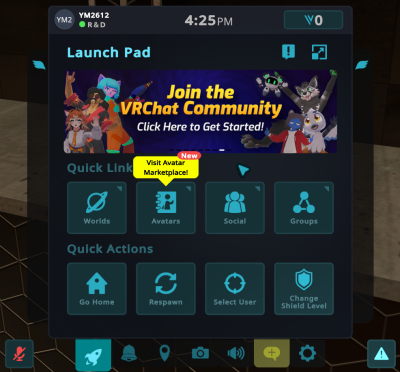 Quick menu